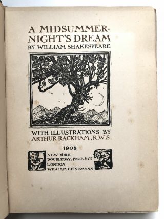 William Shakespeare,  Arthur Rackham / Midsummer - Night ' s Dream 1st Edition 1908 2