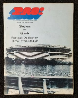 1970 Pittsburgh Steelers 1st Game Three Rivers Stadium Inaugural Program Giants