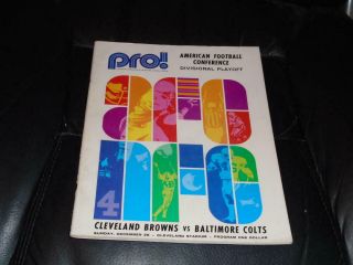 1971 Afc Playoff Football Program Baltimore Colts Vs Cleveland Browns Ex -