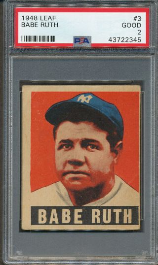 1948 Leaf 3 Babe Ruth Psa Good 2 2345