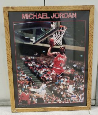 Vintage Framed Michael Jordan Chicago Bulls 1988 Starline Poster