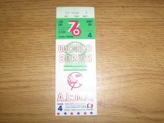 1976 World Series Ticket Stub Yankee Stadium Game 4