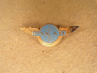Vintage Pan Am Airlines Junior Clipper Pilot Captain Metal Wings Pin Badge