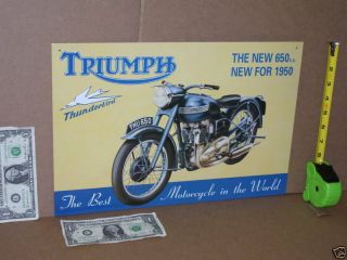 Triumph Thunderbird - Old Sign From England Dated1993 - Shows Detail Of Motorcycle