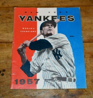 Rare 1957 York Yankees Yearbook - - Mickey Mantle -