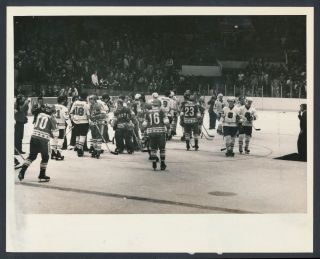 1979 " Challenge Cup ",  Nhl And Russian Hockey Teams Shake After Game Photo