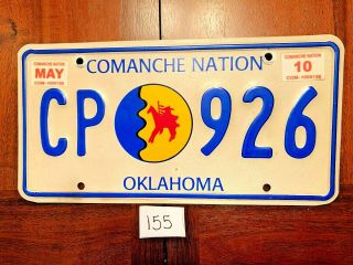 (155) Oklahoma Tribal Indian License Plate Tag - Comanche Nation