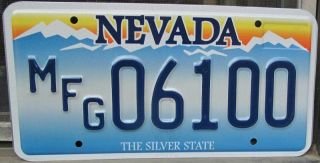 Nevada Manufacturer License Plate