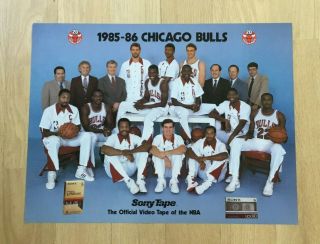 Michael Jordan 1985 - 86 Chicago Bulls Basketball Poster Vintage Sony