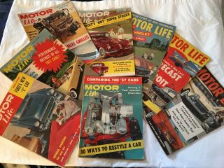 8 Issues Motor Life Magazines,  1957,  Jan,  Feb,  March,  April,  May,  July,  Aug,  Nov