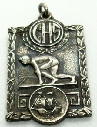 Heavy Antique 1919 Sterling Silver Track Award Medal 17,  Grams 2