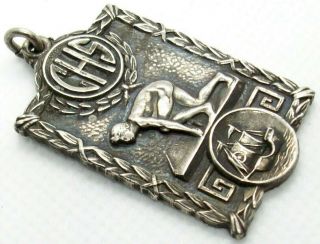 Heavy Antique 1919 Sterling Silver Track Award Medal 17,  Grams 3