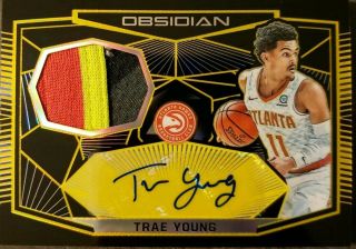 2018 - 19 Obsidian Hawks Trae Young Rc Ssp Gold 4 Color Patch Auto - Rpa D 01/10