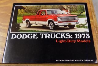 1973 Vehicle Brochure///dodge Trucks,  Light - Duty