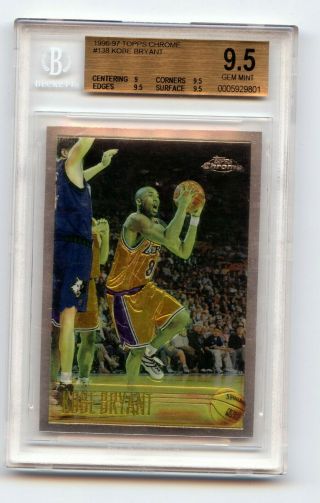 1996 - 97 Topps Chrome Kobe Bryant Rookie Card,  Bgs 9.  5