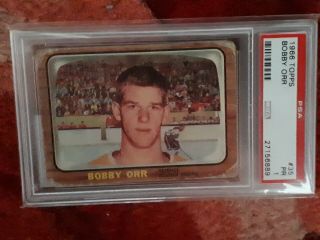 1966 67 Topps 35 Bobby Orr Rookie Card Psa 1