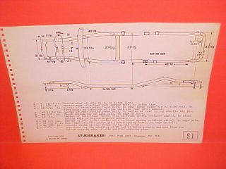 1947 1948 1949 Studebaker Champion Convertible Coupe Sedan Frame Dimension Chart
