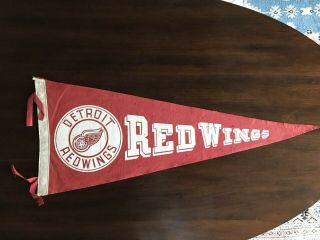Vintage 60’s Detroit Red Wing Full Size Pennant