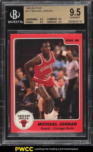 1985 - 86 Star Basketball Michael Jordan Rookie Rc 117 Bgs 9.  5 Gem (pwcc)
