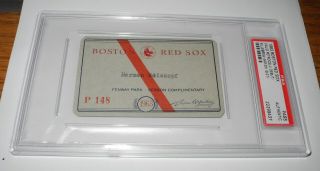 1963 Baseball Boston Red Sox Fenway Park Season Pass Ticket Psa Carl Yastrzemski