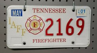 Tennessee " Firefighter " License Plate (dmv Issued Plate) Iaff