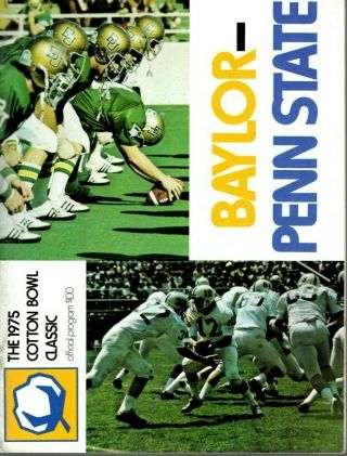 1975 Cotton Bowl College Football Program,  Baylor Vs.  Penn State Vg
