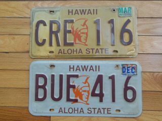 Pair / 2 Vintage Hawaii " Aloha State " License Plates