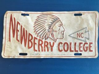 Newberry College South Carolina Metal Front Booster License Plate Tag