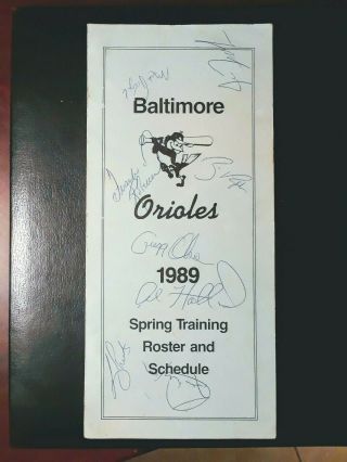 Baltimore Orioles 1989 Spring Training Roster Schedule Signed Frank Robinson