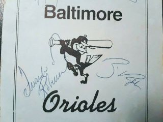 Baltimore Orioles 1989 Spring Training Roster Schedule signed Frank Robinson 2