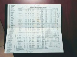 Baltimore Orioles 1989 Spring Training Roster Schedule signed Frank Robinson 3