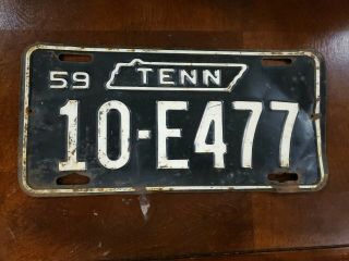 1959 Tennessee Tn 10 - E477 License Plate Tag