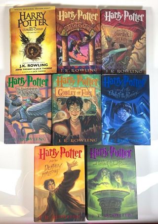 1st American Edition Complete Harry Potter 1 - 7 Book Set Hardcover,  Cursed Child