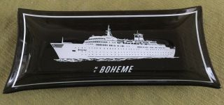 Vintage Cruise Ship Ocean Liner M.  S.  Boheme Glass Pin Tray Exc.  (houze Glass Co)