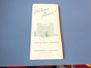 1958 Northwest Orient Airlines WELCOME ABOARD PACKET Hawaii System Route Map 2