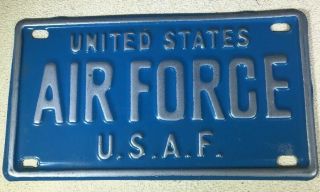 Vintage United States Air Force U.  S.  A.  F.  Bicycle Bike Steel License Plate