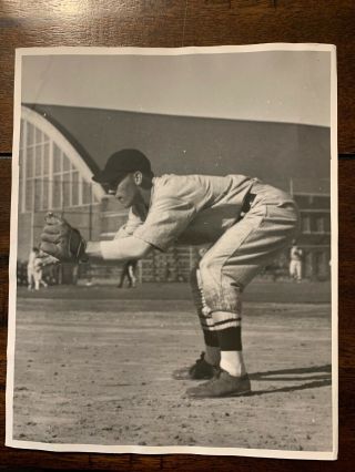 Erwin Erv Prasse 1939 Iowa Hawkeye Football Baseball Wire Photo Kinnick