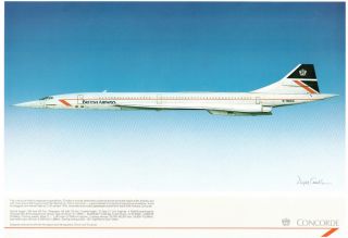 British Airways Concorde Airline Print Landor Era Ba Supersonic