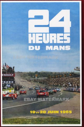 1965 24 Heures Du Mans Ferrari 330 P2 Vintage Advertising Race Poster 11 X 17