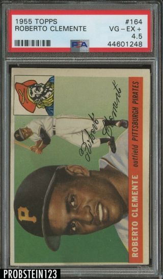 1955 Topps 164 Roberto Clemente Pirates Rc Rookie Hof Psa 4.  5 No Creases