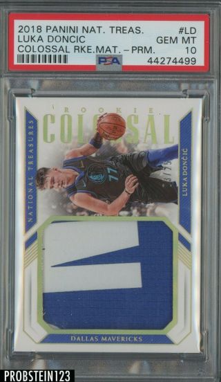 2018 - 19 National Treasures Colossal Luka Doncic Rc Patch 3/25 Psa 10 Pop 1