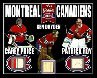 2b - Carey Price - Ken Dryden - Patrick Roy Montreal Canadiens Game Stick Photo