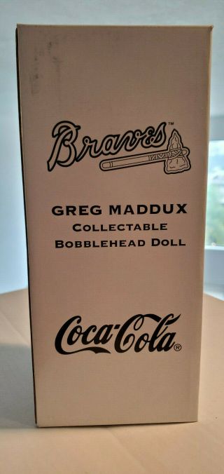 2002 Coca Cola Greg Maddux Atlanta Braves Cubs Dodgers Hof Bobblehead Mib Sga