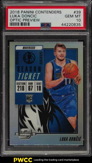 2018 Panini Contenders Optic Preview Luka Doncic Rookie Rc 39 Psa 10 Gem (pwcc)