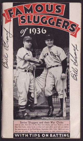 1937 Famous Sluggers Of 1936 Year Book W/ Lou Gehrig & Mel Ott On Cover