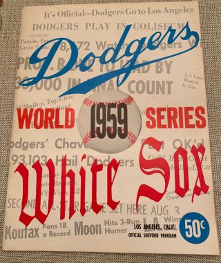 1959 Los Angeles Dodgers Chicago White Sox World Series Baseball Program