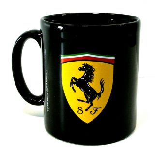 Ferrari Coffee Mug Black Scuderia Logo Ceramic Formula 1 F1 Racing Euc