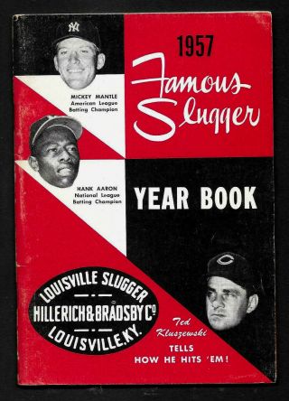 1957 Famous Louisville Slugger Yearbook Mickey Mantle & Hank Aaron Ex