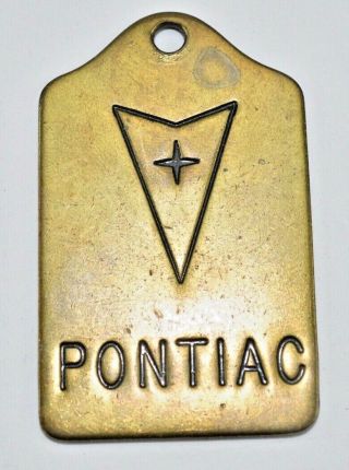 Vintage Solid Brass Pontiac Logo Car Key Fob Bx - 5