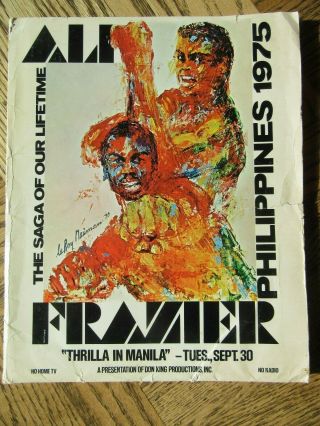 Thrilla In Manila Muhammad Ali Joe Frazier Leroy Neiman Press Kit 9 Pix,  35 Pgs